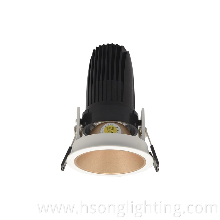 Zoomable design recessed cob led lights downlight anti glare Ra90 10w full watt for Jewellery shop